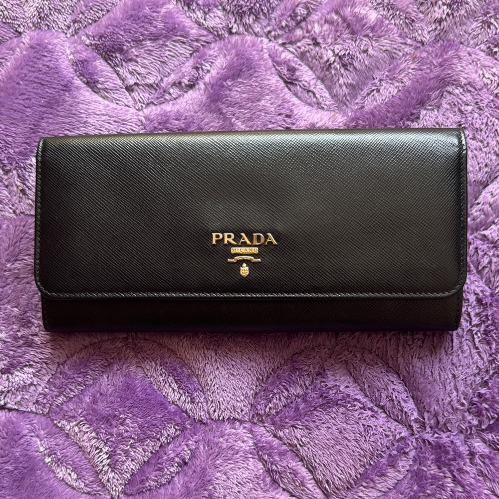 Prada Black Saffiano Leather Clutch